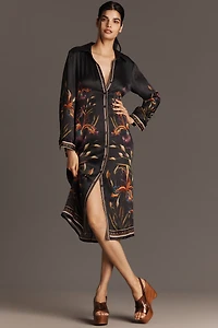 Bl-nk Ferlina Long-Sleeve Midi Shirt Dress