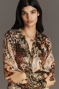 Bl-nk Jaeda Long-Sleeve Maxi Shirt Dress