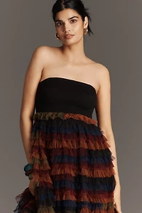 Bl-nk Zoyla Strapless Tulle Midi Dress