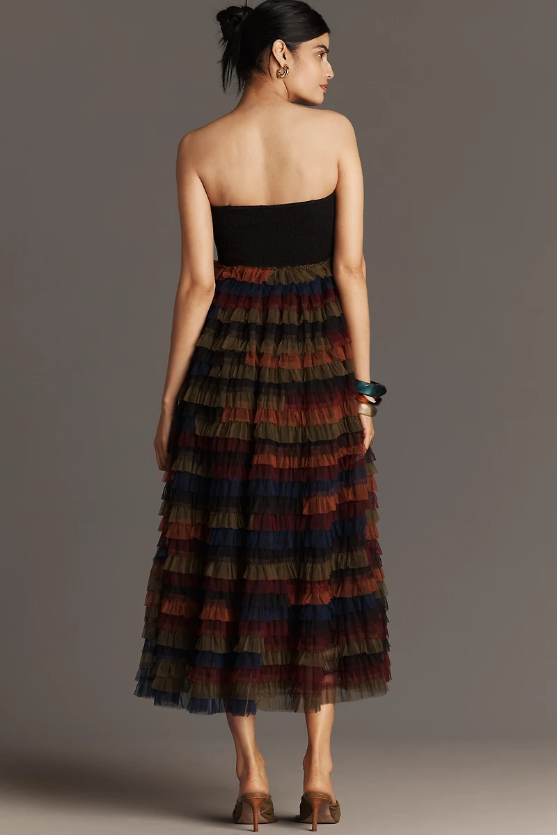 Bl-nk Zoyla Strapless Tulle Midi Dress