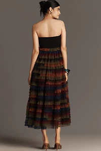 Bl-nk Zoyla Strapless Tulle Midi Dress