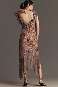 Bl-nk Darcey Cap-Sleeve Asymmetric Slip Midi Dress