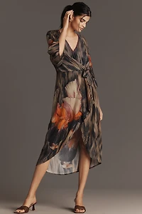 Bl-nk Roseliya V-Neck Wrap Midi Dress