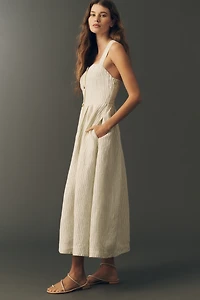 Maeve 100% European Linen Sleeveless Midi Dress