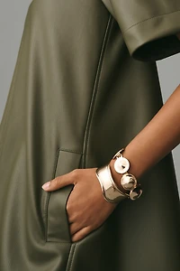 The Emmy Faux-Leather Short-Sleeve Mini Dress by Maeve