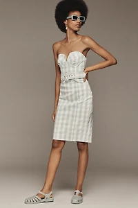 Maeve Strapless Sweetheart Fitted Midi Dress