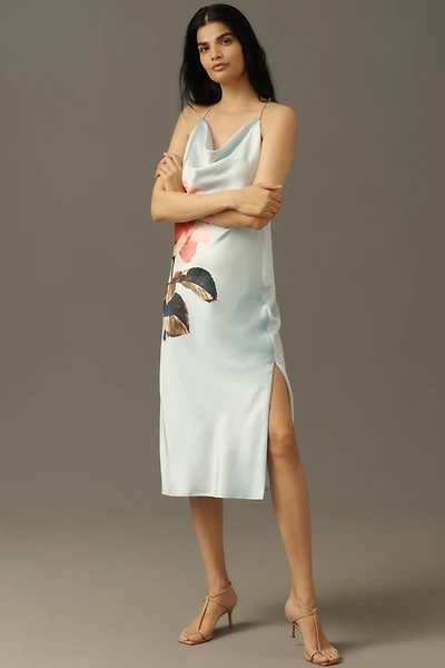 Maeve Sleeveless Cowl-Neck Slip Midi Dress