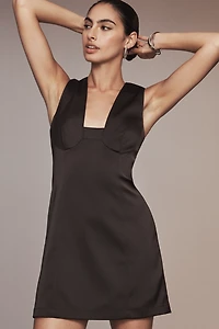 By Anthropologie Sleeveless Square-Neck Shift Mini Dress