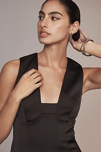 By Anthropologie Sleeveless Square-Neck Shift Mini Dress