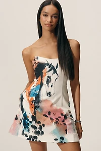 Maeve Strapless Printed Horse Mini Dress