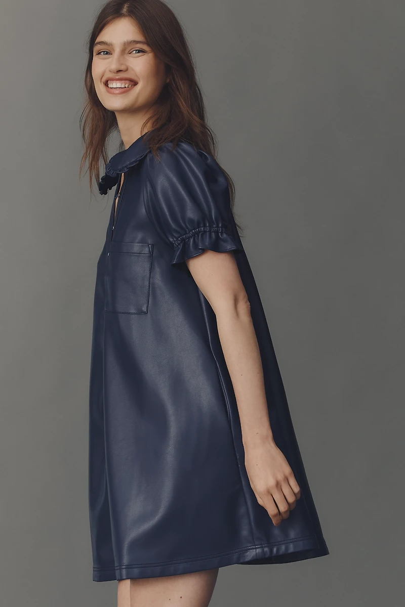 The Keira Faux-Leather Mini Dress by Pilcro