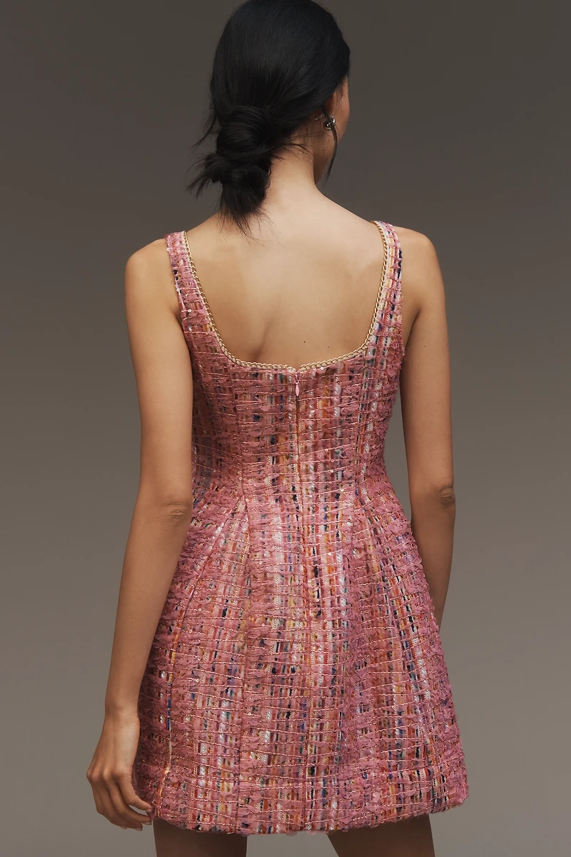 Maeve Sleeveless Tweed Fit & Flare Mini Dress