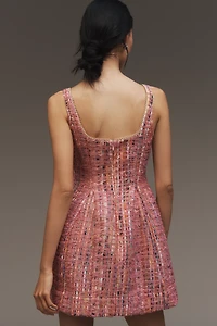 Maeve Sleeveless Tweed Fit & Flare Mini Dress
