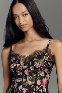 Maeve Floral Fruit Mesh Slip Dress