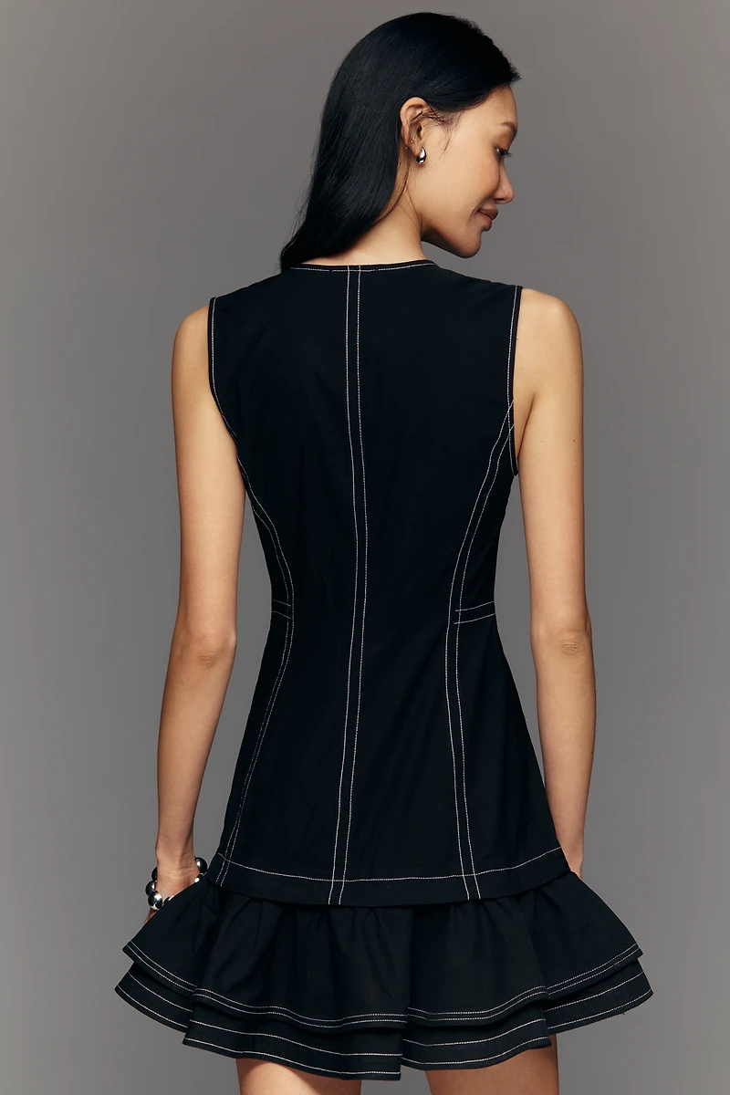 Pilcro Sleeveless Denim Utility Mini Dress