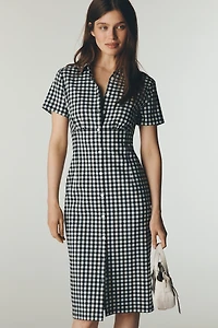 By Anthropologie Gingham Shirt Midi Dress