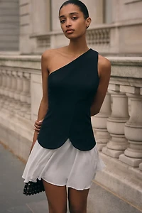 Maeve One-Shoulder Twofer Mini Dress