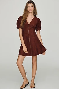 Pilcro Calder Faux-Suede Mini Dress