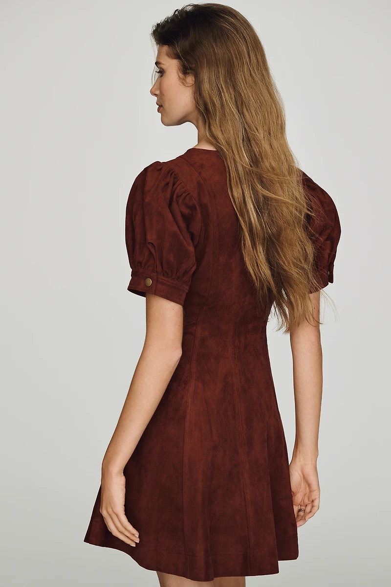 Pilcro Calder Faux-Suede Mini Dress