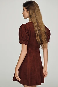 Pilcro Calder Faux-Suede Mini Dress