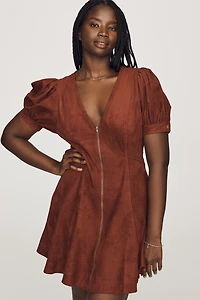 Pilcro Calder Faux-Suede Mini Dress