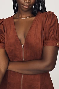 Pilcro Calder Faux-Suede Mini Dress