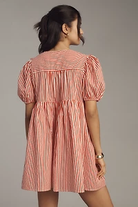 English Factory Petite Puff-Sleeve Bow Mini Dress