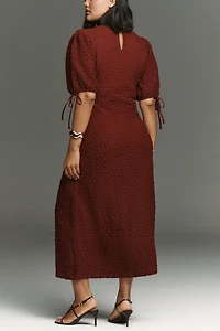 English Factory Short-Sleeve Textured Midi Dress