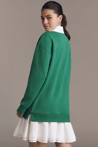 English Factory Long-Sleeve Collared Twofer Mini Dress