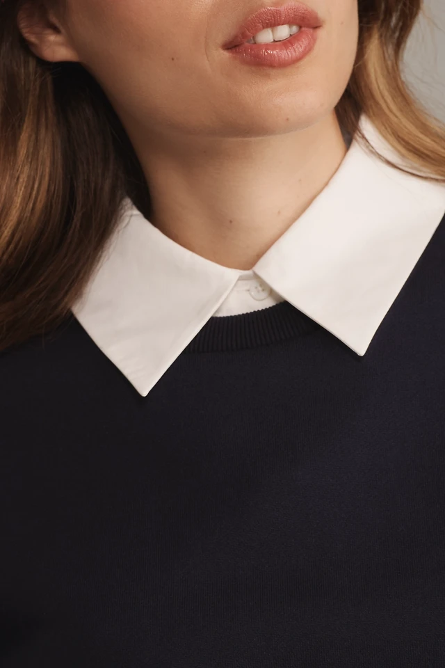 English Factory Long-Sleeve Collared Twofer Mini Dress at Mall of America  in Bloomington, MN