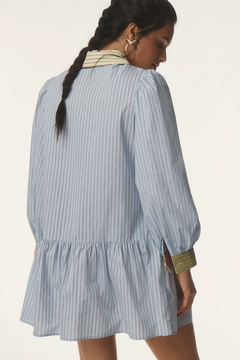 English Factory Long-Sleeve Mini Shirt Dress