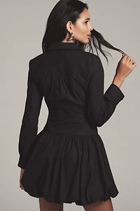 English Factory Long-Sleeve Collared Mini Shirt Dress
