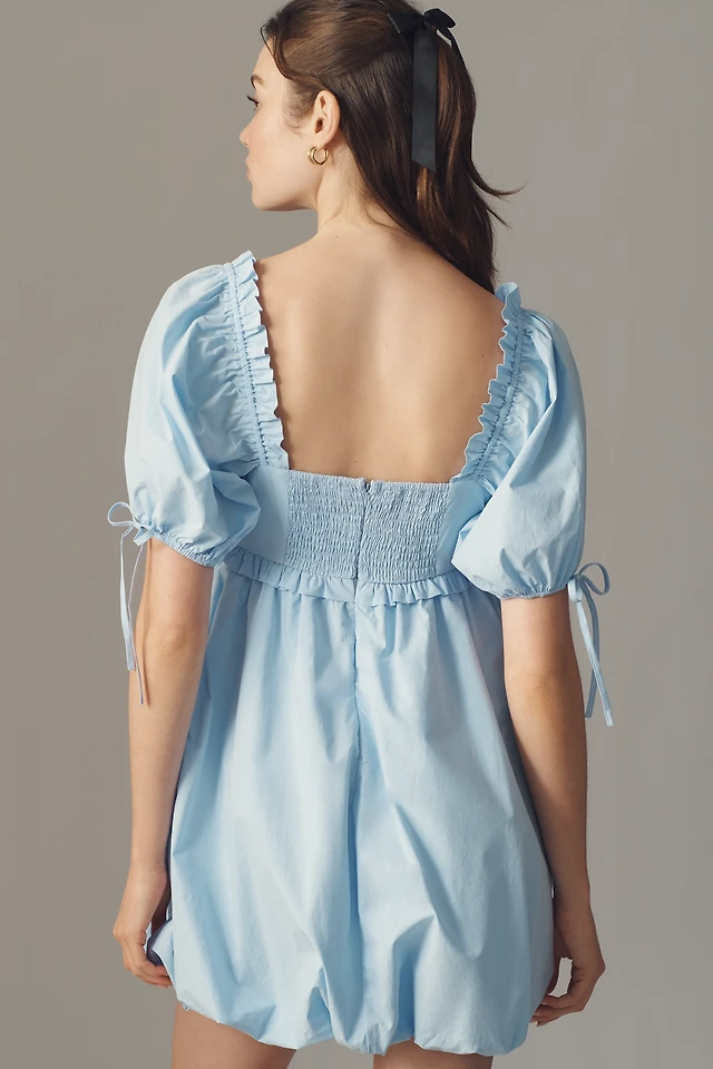 mare mare puff-sleeve square-neck satin maxi dress Mare Puff-Sleeve Square-Neck Satin Maxi Dress at MarketFair Shoppes in  Princeton, NJ