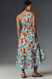 English Factory One-Shoulder A-Line Maxi Dress