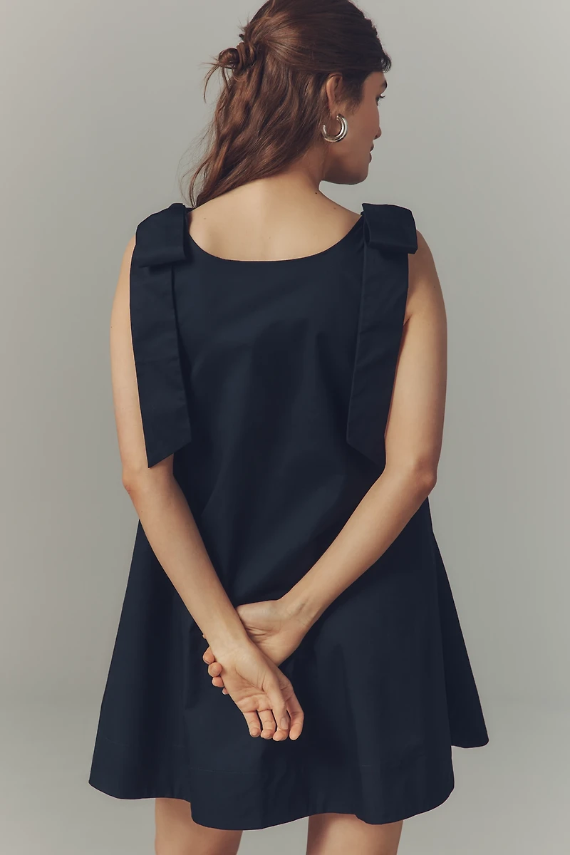 English Factory Bow-Strap Swing Mini Dress