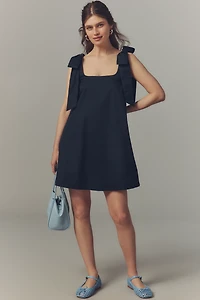 English Factory Bow-Strap Swing Mini Dress