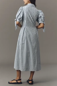 English Factory Striped Midi Shirt Dress