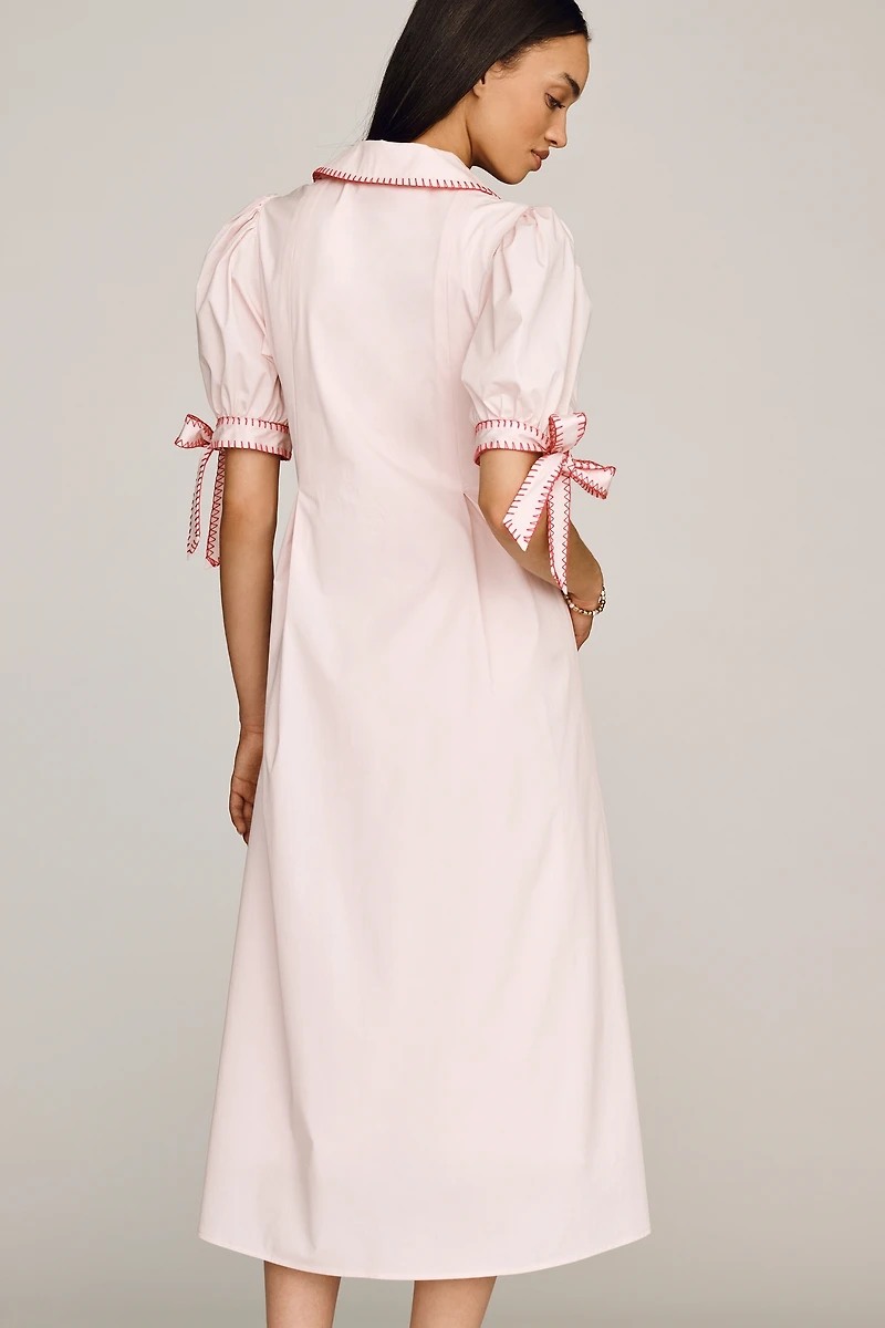 English Factory Striped Midi Shirt Dress