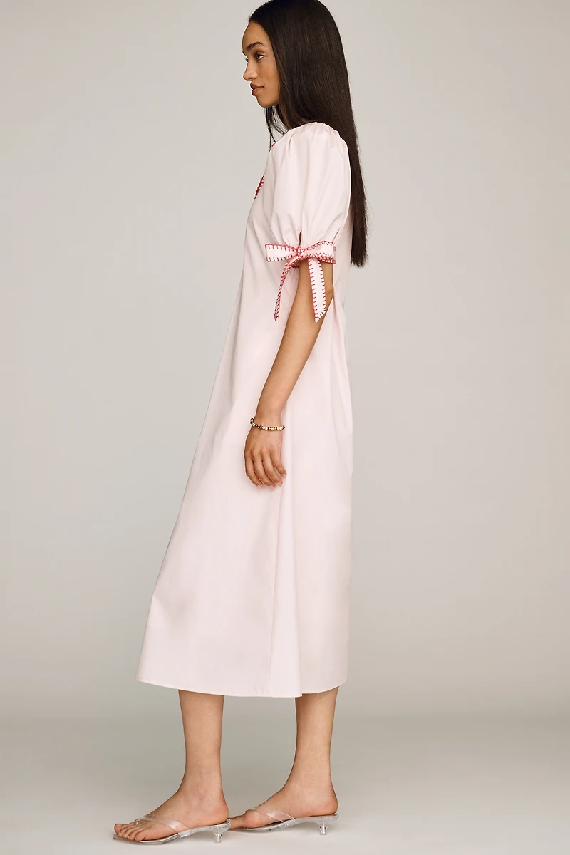 English Factory Striped Midi Shirt Dress