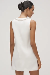 English Factory Sleeveless Rhinestone Bow Mini Dress