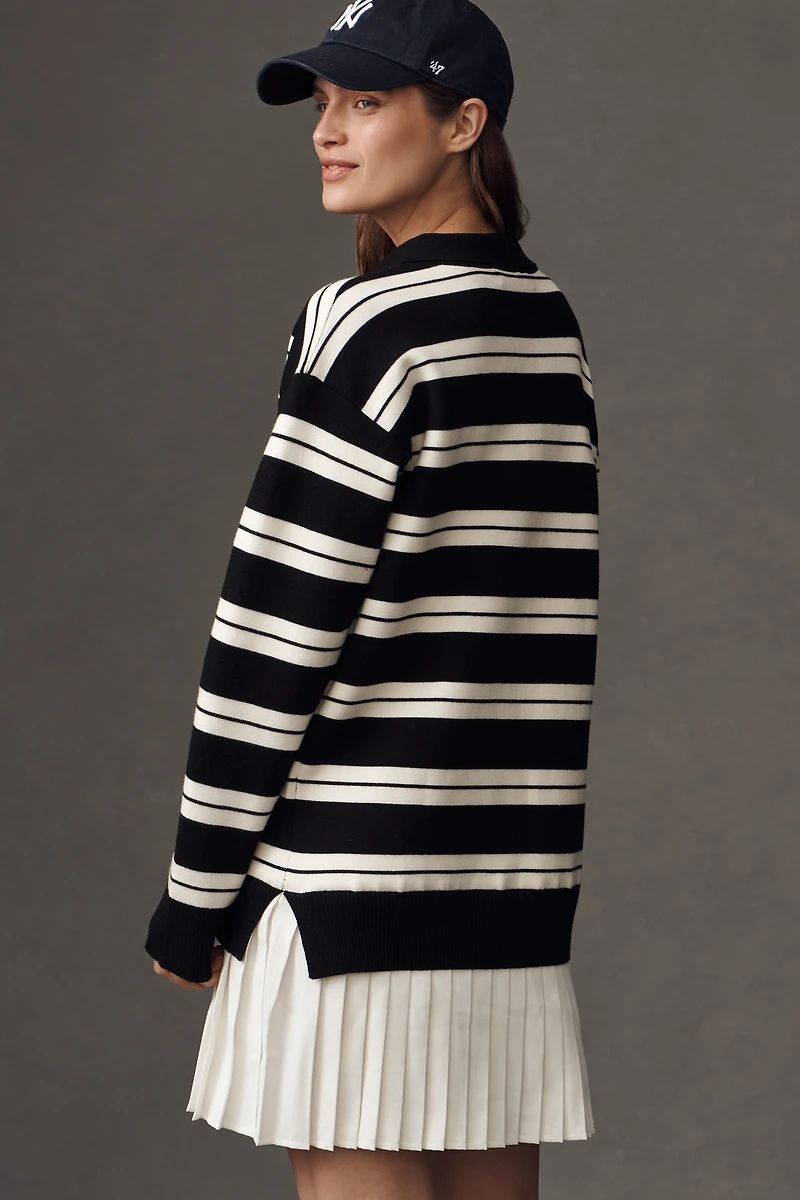 English Factory Long-Sleeve Polo Twofer Mini Dress