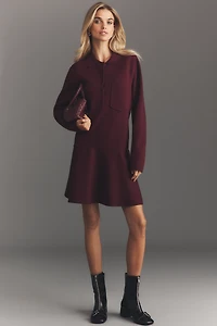 English Factory Long-Sleeve Polo Mini Dress
