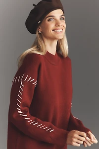 English Factory Long-Sleeve Mock-Neck Sweater Mini Dress