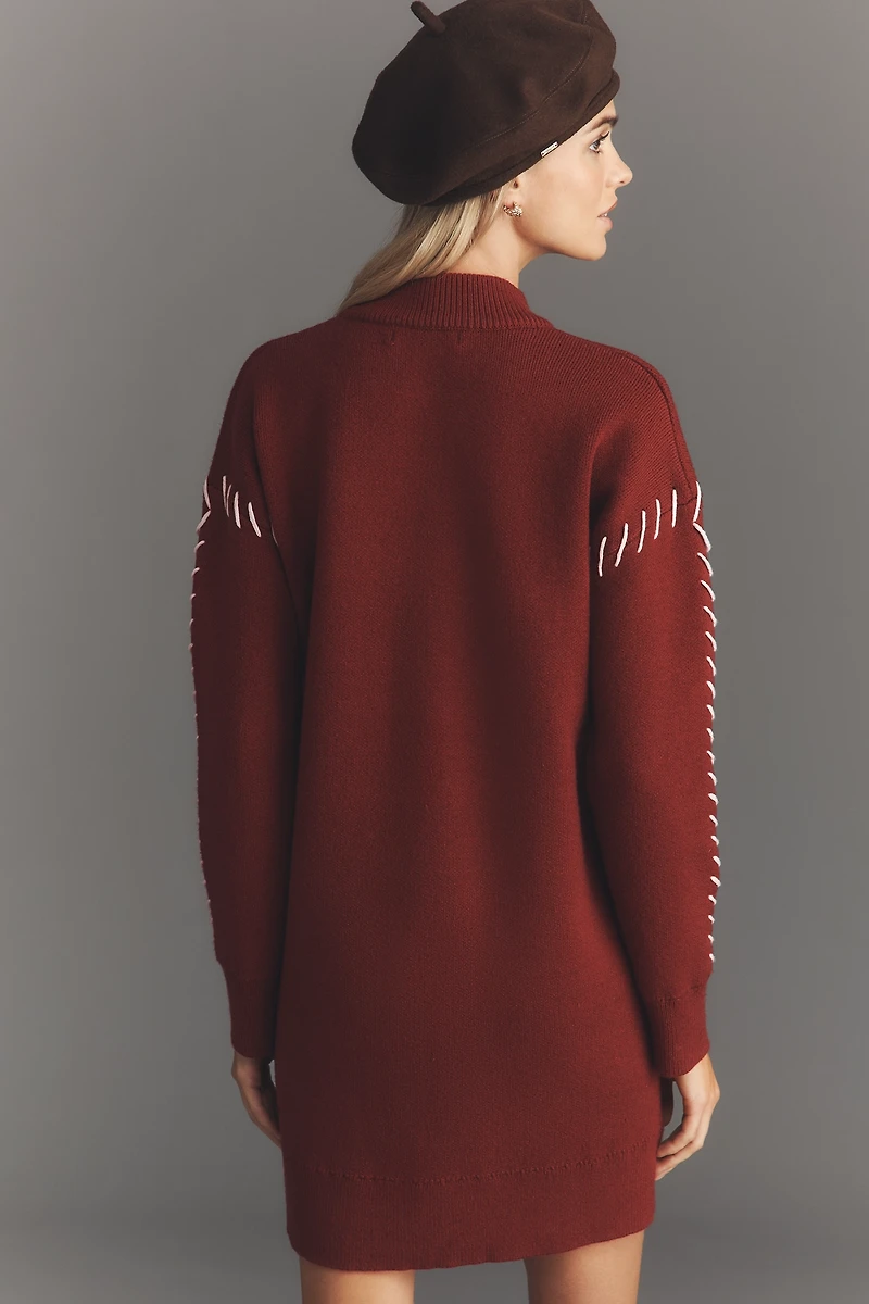 English Factory Long-Sleeve Mock-Neck Sweater Mini Dress