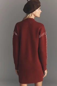 English Factory Long-Sleeve Mock-Neck Sweater Mini Dress