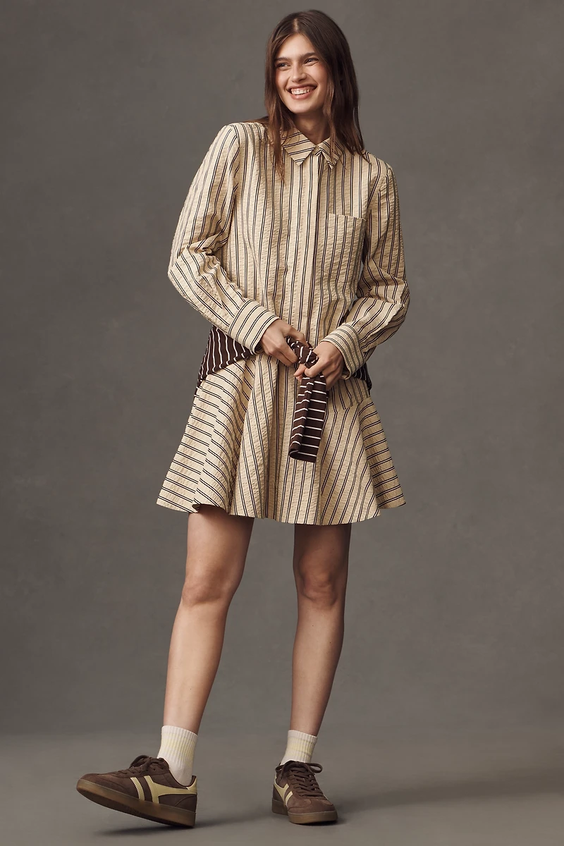 English Factory Long-Sleeve Mini Shirt Dress