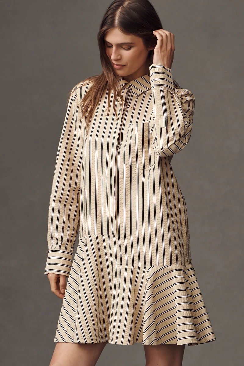 English Factory Long-Sleeve Mini Shirt Dress