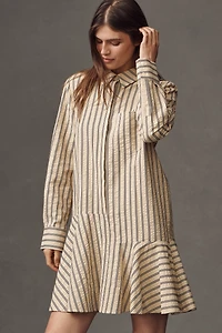 English Factory Long-Sleeve Mini Shirt Dress