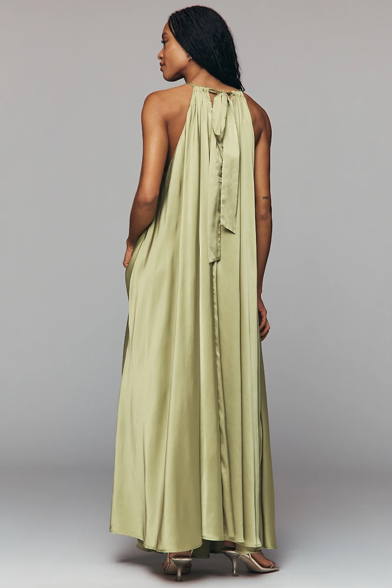 Endless Rose Satin Halter Maxi Dress