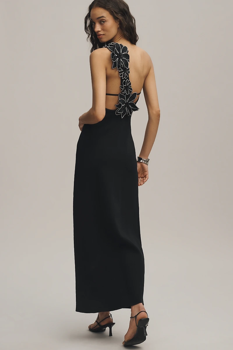 Endless Rose Petite One-Shoulder Flower Maxi Dress